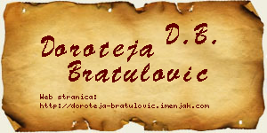 Doroteja Bratulović vizit kartica